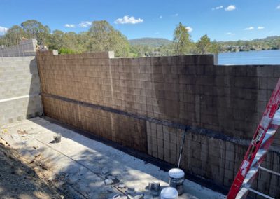 Block wall waterproofing