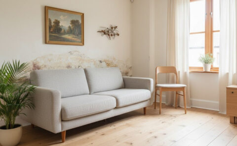 Salt damp inside living room